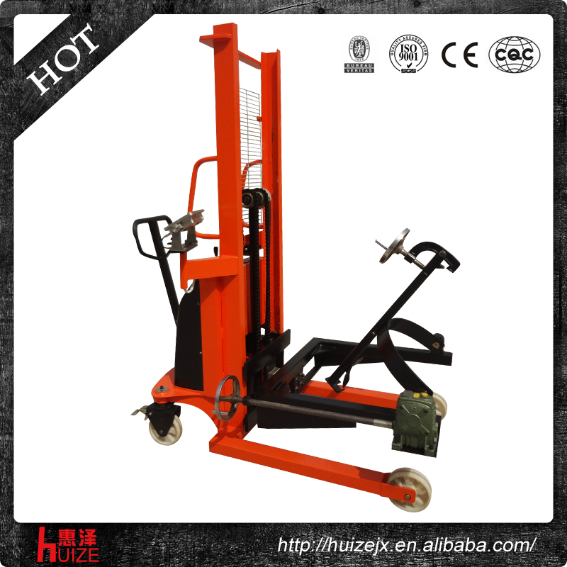 半電動稱重油桶車（夾鐵桶，手搖翻轉倒料）