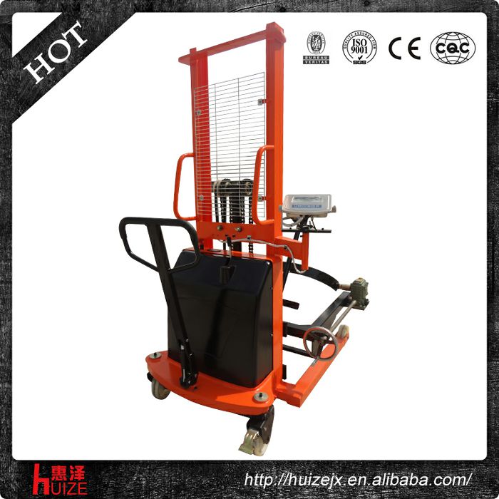 半電動(dòng)稱重油桶車（夾鐵桶，手搖翻轉(zhuǎn)倒料）4